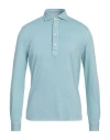 Filippo De Laurentiis Man Polo Shirt Sky Blue Size 40 Cotton