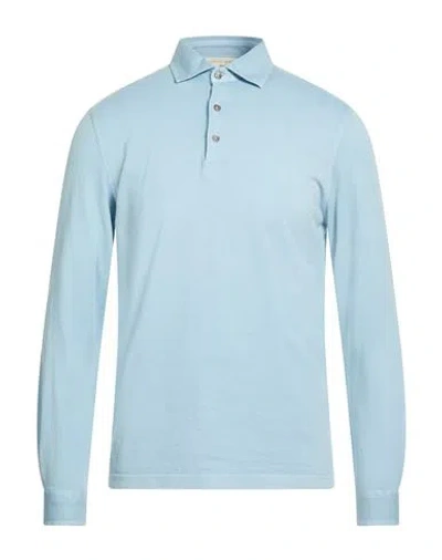 Filippo De Laurentiis Man Polo Shirt Sky Blue Size 40 Cotton