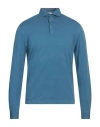 Filippo De Laurentiis Man Polo Shirt Slate Blue Size 46 Cotton In Blue