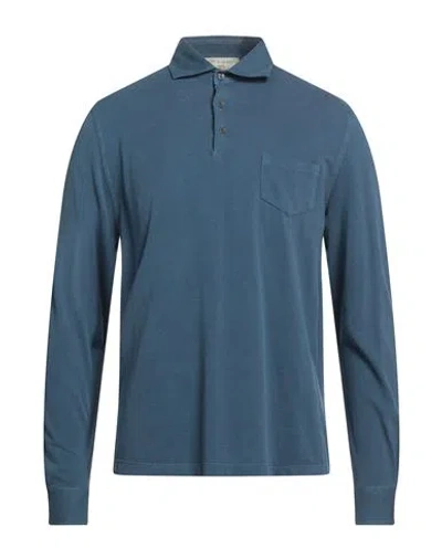 Filippo De Laurentiis Man Polo Shirt Slate Blue Size L Cotton