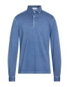 Filippo De Laurentiis Man Polo Shirt Slate Blue Size M Cotton