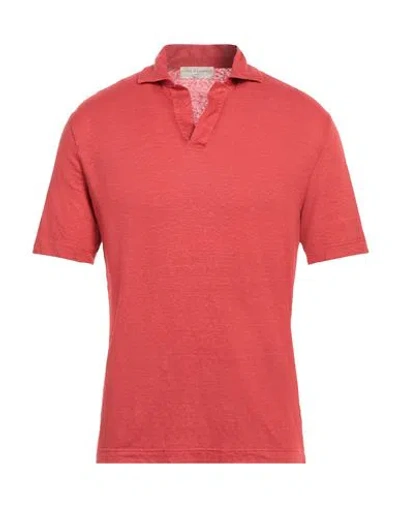 Filippo De Laurentiis Man Polo Shirt Red Size 40 Linen