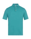 Filippo De Laurentiis Man Polo Shirt Turquoise Size 40 Cotton In Blue