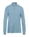 Filippo De Laurentiis Man Shirt Azure Size 42 Cotton In Blue