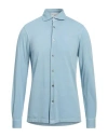 Filippo De Laurentiis Man Shirt Azure Size 46 Cotton In Blue