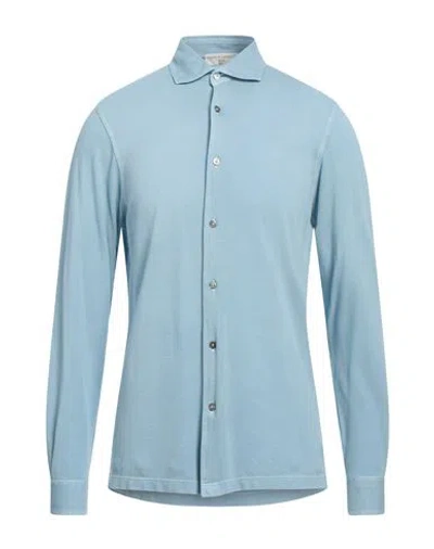 Filippo De Laurentiis Man Shirt Azure Size 46 Cotton In Blue
