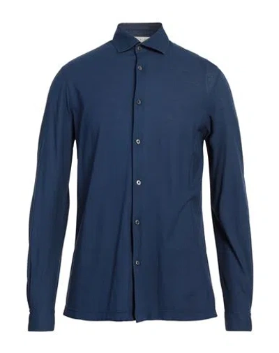 Filippo De Laurentiis Man Shirt Blue Size 42 Cotton In Blue