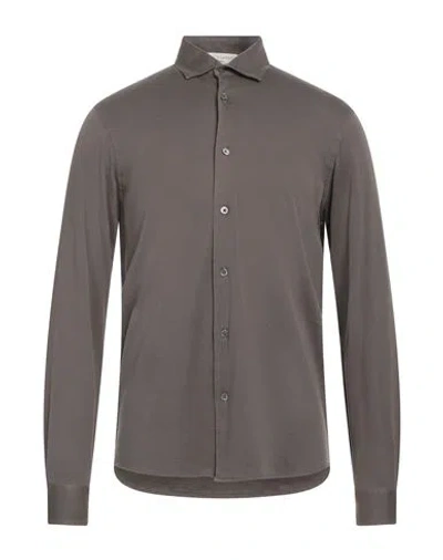 Filippo De Laurentiis Man Shirt Dark Brown Size 40 Cotton In Brown