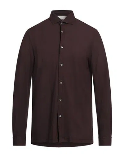 Filippo De Laurentiis Man Shirt Deep Purple Size 46 Cotton