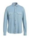Filippo De Laurentiis Man Shirt Light Blue Size 42 Cotton