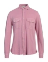 Filippo De Laurentiis Man Shirt Mauve Size 40 Cotton In Purple