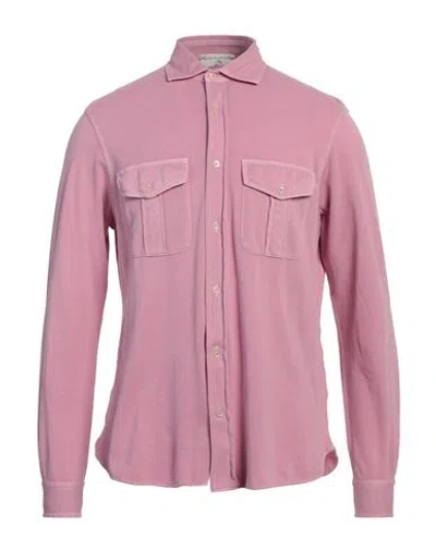 Filippo De Laurentiis Man Shirt Mauve Size 40 Cotton In Purple