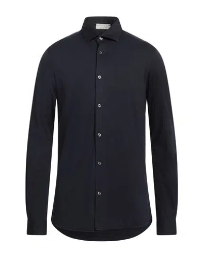 Filippo De Laurentiis Man Shirt Midnight Blue Size 42 Cotton