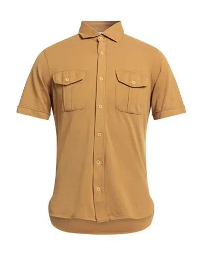 Filippo De Laurentiis Man Shirt Mustard Size 36 Cotton In Yellow