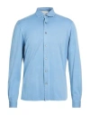 Filippo De Laurentiis Man Shirt Pastel Blue Size 46 Cotton