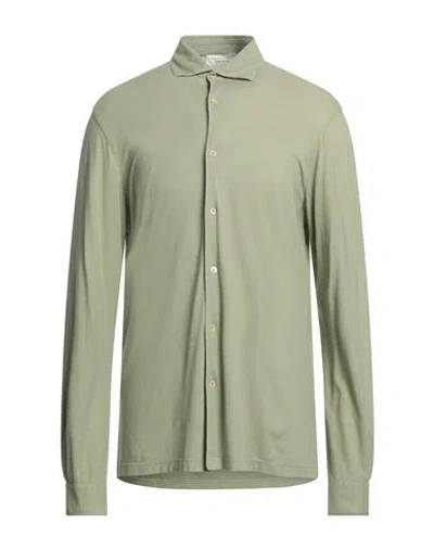 Filippo De Laurentiis Man Shirt Sage Green Size 40 Cotton In Sage Green