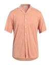 Filippo De Laurentiis Man Shirt Salmon Pink Size 50 Cotton In Orange