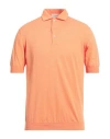 Filippo De Laurentiis Short Sleeves Rice Stitch Polo Shirt By Filippo In Orange