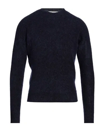 Filippo De Laurentiis Man Sweater Black Size 36 Mohair Wool, Merino Wool, Polyamide, Elastane In Blue