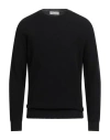 Filippo De Laurentiis Superfine Merino Wool Crew Neck Sweater In Black