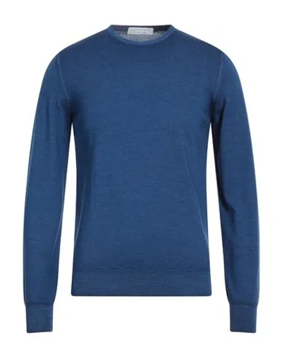 Filippo De Laurentiis Man Sweater Blue Size 36 Merino Wool