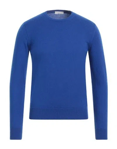 Filippo De Laurentiis Man Sweater Bright Blue Size 50 Cashmere