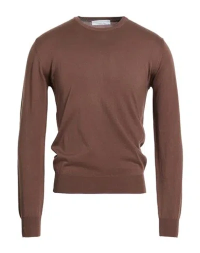 Filippo De Laurentiis Man Sweater Brown Size 34 Cotton