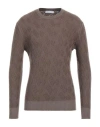 Filippo De Laurentiis Man Sweater Brown Size 40 Merino Wool