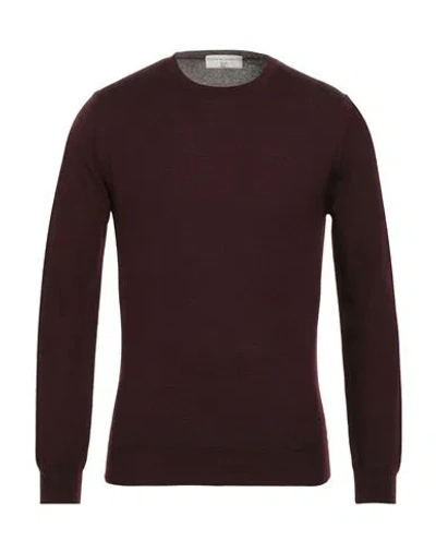 Filippo De Laurentiis Man Sweater Burgundy Size 38 Merino Wool In Red
