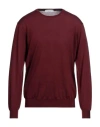 Filippo De Laurentiis Man Sweater Burgundy Size 38 Merino Wool In Red