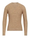 Filippo De Laurentiis Man Sweater Camel Size 36 Mohair Wool, Merino Wool, Polyamide, Elastane In Beige