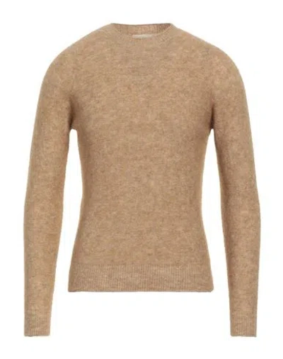 Filippo De Laurentiis Man Sweater Camel Size 36 Mohair Wool, Merino Wool, Polyamide, Elastane In Neutral