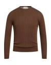 Filippo De Laurentiis Man Sweater Chocolate Brown Size 46 Cotton