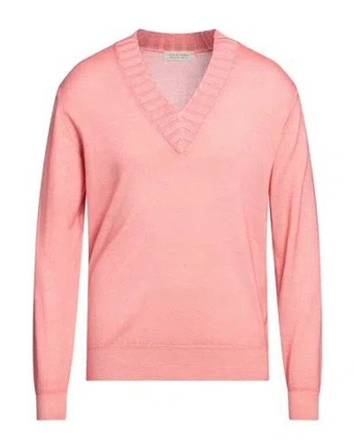 Filippo De Laurentiis Man Sweater Coral Size 40 Merino Wool In Red