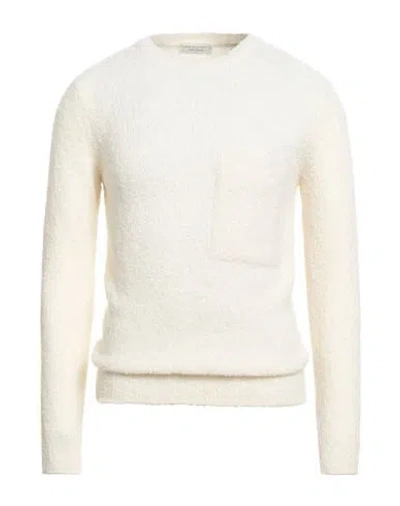Filippo De Laurentiis Man Sweater Cream Size 36 Alpaca Wool, Merino Wool, Polyamide In White
