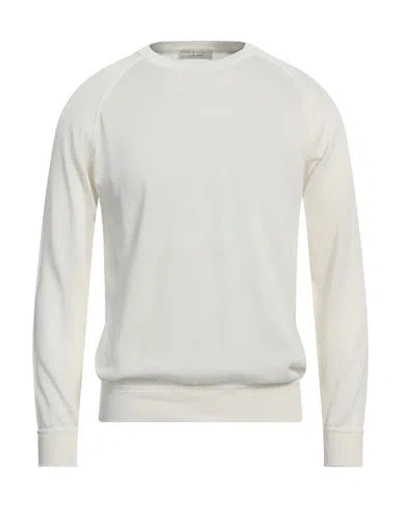 Filippo De Laurentiis Man Sweater Cream Size 42 Cotton In White