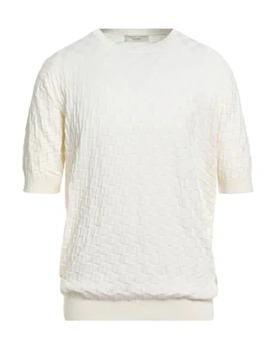 Filippo De Laurentiis Man Sweater Cream Size 46 Cotton