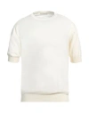 Filippo De Laurentiis Man Sweater Cream Size 46 Cotton In White