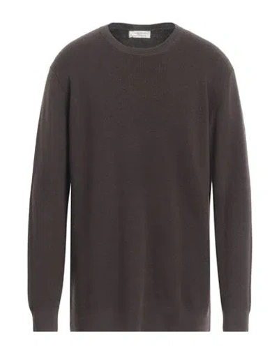 Filippo De Laurentiis Man Sweater Dark Brown Size 48 Merino Wool