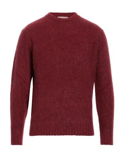 Filippo De Laurentiis Man Sweater Garnet Size 44 Mohair Wool, Merino Wool, Polyamide, Elastane In Red