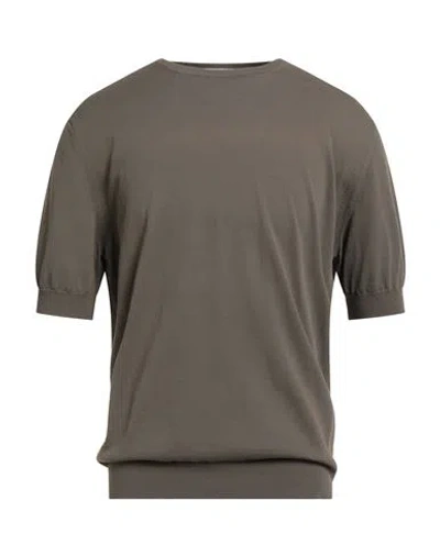 Filippo De Laurentiis Man Sweater Khaki Size 46 Cotton In Gray