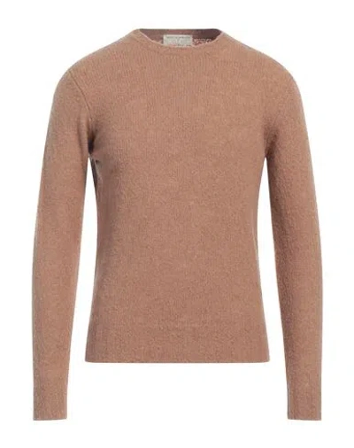 Filippo De Laurentiis Man Sweater Light Brown Size 38 Merino Wool, Cashmere, Polyamide In Beige