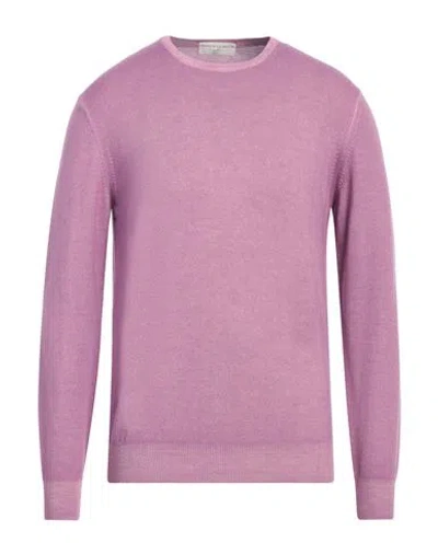 Filippo De Laurentiis Man Sweater Light Purple Size 40 Merino Wool, Silk, Cashmere In Pink