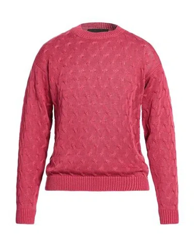 Filippo De Laurentiis Man Sweater Magenta Size 40 Cotton In Purple