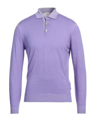Filippo De Laurentiis Man Sweater Mauve Size 42 Merino Wool In Purple
