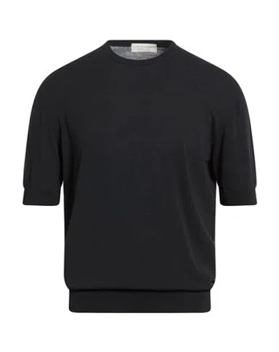 Filippo De Laurentiis Man Sweater Midnight Blue Size 38 Cotton In Black