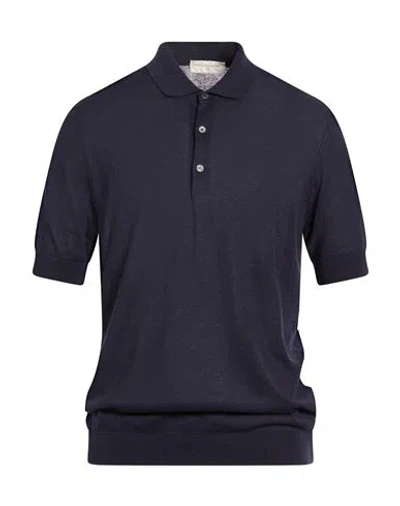 Filippo De Laurentiis Man Sweater Midnight Blue Size 50 Silk, Linen