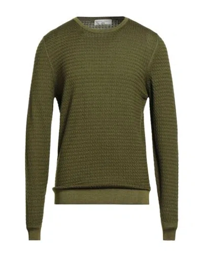 Filippo De Laurentiis Man Sweater Military Green Size 42 Merino Wool