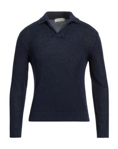 Filippo De Laurentiis Man Sweater Navy Blue Size 34 Cotton In Navy Blue