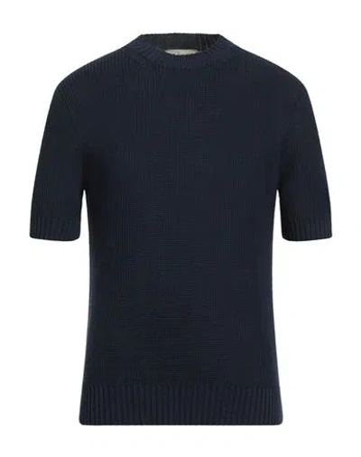 Filippo De Laurentiis Man Sweater Navy Blue Size 44 Cotton